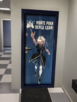 Дверь порошковое напыление с фотопечатью на внутренней стороне Дверь порошковое напыление с фотопечатью на внутренней стороне